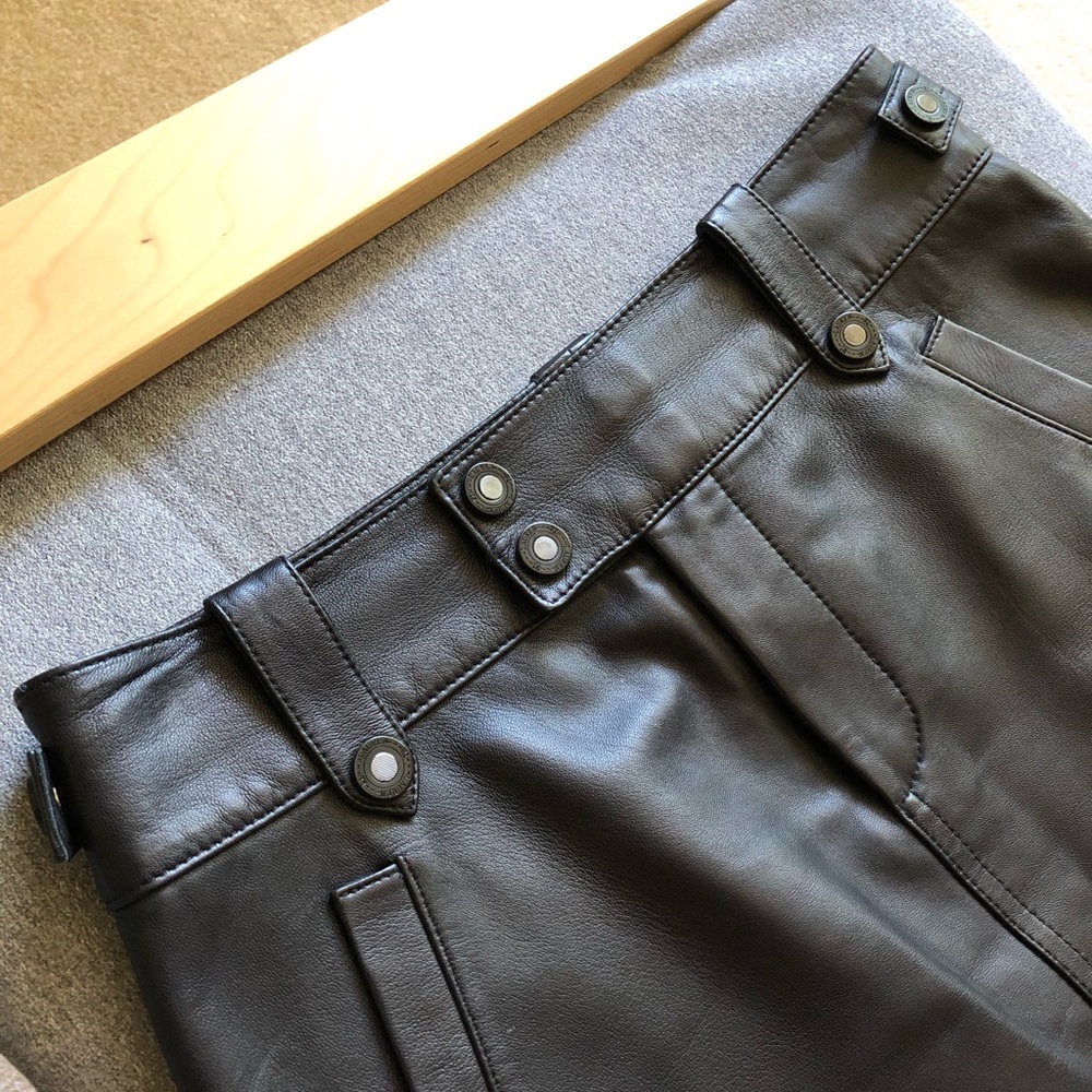 Lauren Ralph Lauren Black Leather Pencil Skirt